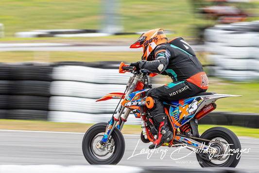 Rider in Motorce leather gear
