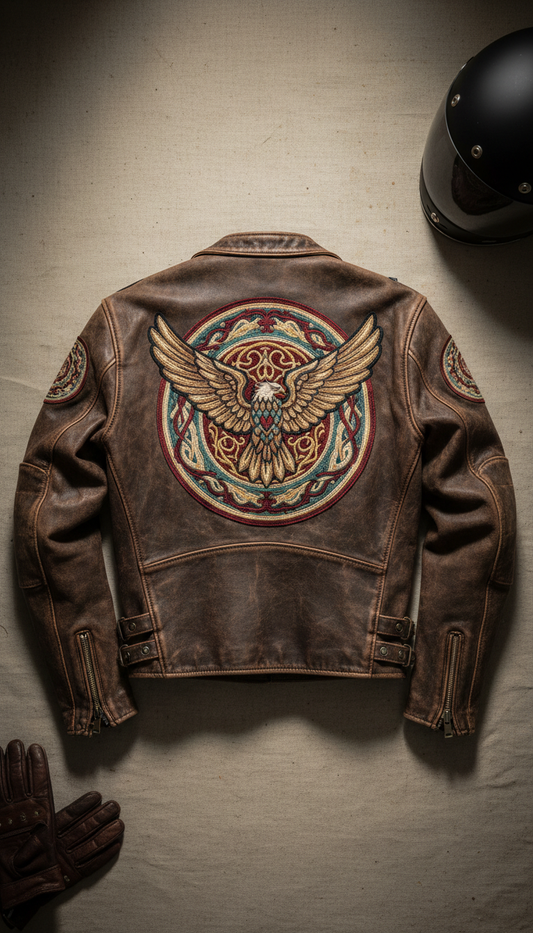 Custom Embroidered Biker Jacket