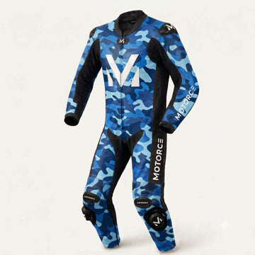 Motorce Arctic Camo Custom Leather Race Suit