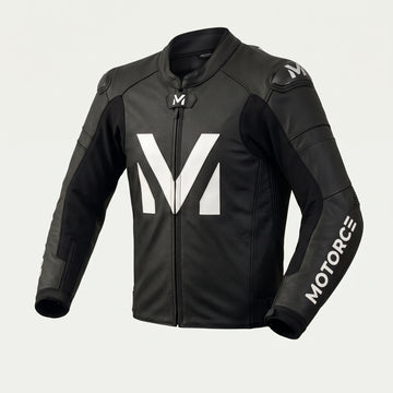 Motorce Stealth Black Custom Leather Motorcycle Jacket